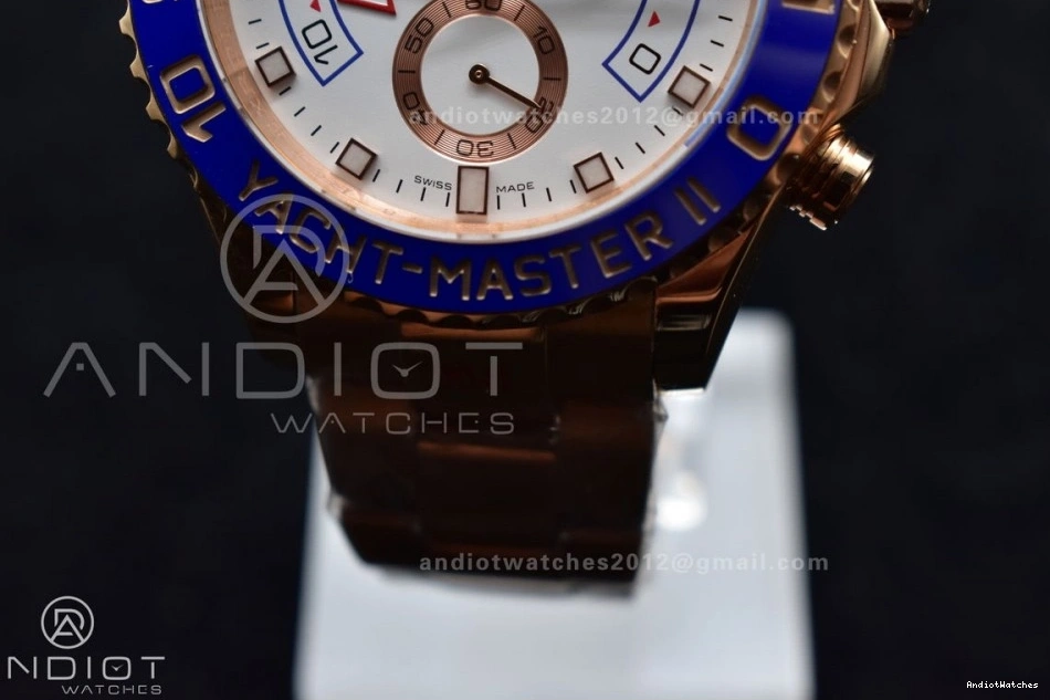 Best YachtMaster Blue A on TopPick Bracelet Ceramic II RG 1:1 RG 116685 Edition GMF 1223 0110